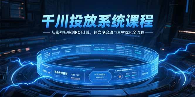 （15263期）千川投放系统课程，从账号标签到ROI计算，包含冷启动与素材优化全流程-小酒传媒创业网：网创资源∞实战项目∞全网首发