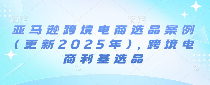 亚马逊跨境电商选品案例(更新2025年7月)，跨境电商利基选品-小酒传媒创业网：网创资源∞实战项目∞全网首发