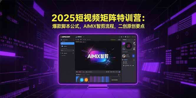 （15475期）2025短视频矩阵特训营：爆款脚本公式，AIMIX智剪流程，二创原创要点-小酒传媒创业网：网创资源∞实战项目∞全网首发