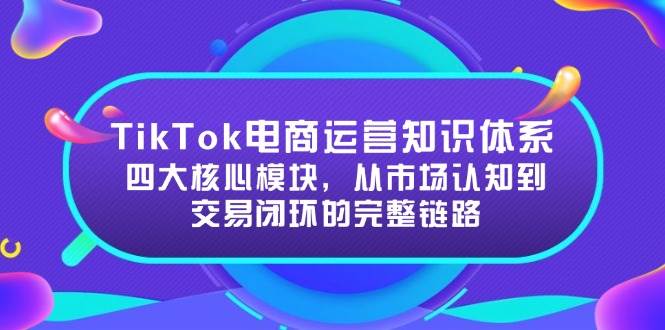 图片[1]-（15065期）TikTok电商运营知识体系：四大核心模块，从市场认知到交易闭环的完整链路-小酒传媒：网创资源∞实战项目∞全网首发