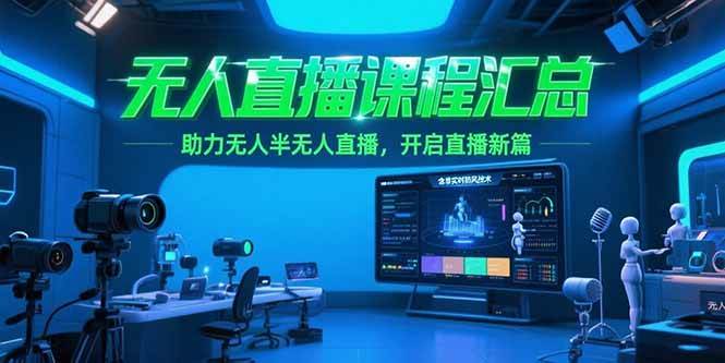 图片[1]-（15218期）无人直播课程汇总，含非实时防风技术，助力无人半无人直播，开启直播新篇-小酒传媒：网创资源∞实战项目∞全网首发