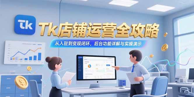 （15345期）Tk店铺运营全攻略，从入驻到变现闭环，后台功能详解与实操演示-小酒传媒创业网：网创资源∞实战项目∞全网首发