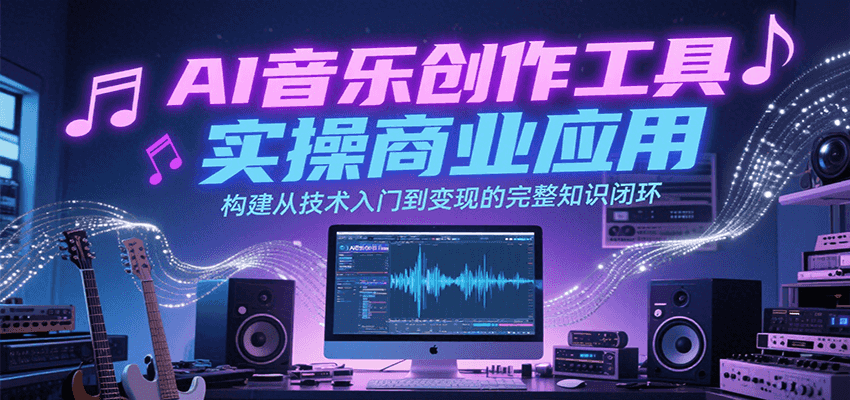 AI音乐创作工具实操商业应用，构建从技术入门到变现的完整知识闭环-小酒传媒创业网：网创资源∞实战项目∞全网首发