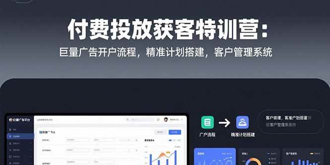 （15426期）付费投放获客特训营：巨量广告开户流程，精准计划搭建，客户管理系统-小酒传媒创业网：网创资源∞实战项目∞全网首发