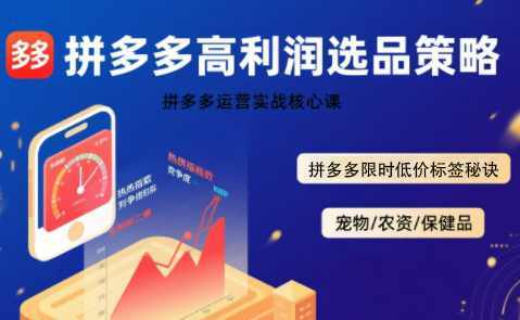 久号老师·拼多多选品暴利技术实战课-小酒传媒创业网：网创资源∞实战项目∞全网首发