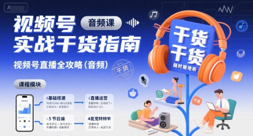 视频号实战干货指南，视频号直播全攻略（音频）-小酒传媒创业网：网创资源∞实战项目∞全网首发