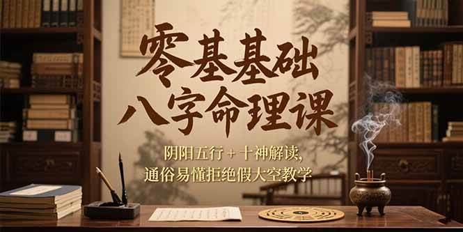 图片[1]-（15283期）零基础八字命理课，阴阳五行+十神解读，通俗易懂拒绝假大空教学-小酒传媒：网创资源∞实战项目∞全网首发