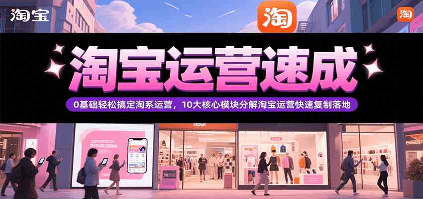 淘宝运营速成，0基础轻松搞定网店运营，10大核心模块分解快速复制落地（更新）-小酒传媒创业网：网创资源∞实战项目∞全网首发