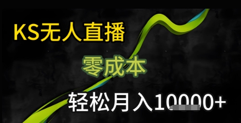 KS无人直播25年最新玩法，只需一部手机，轻松月入1W+【揭秘】-小酒传媒创业网：网创资源∞实战项目∞全网首发